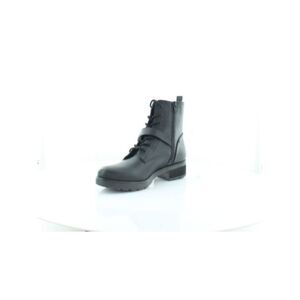 SOUL BY NATURALIZER Womens Black Back Up Quaid Toe Block Heel Combat Boots 8 M